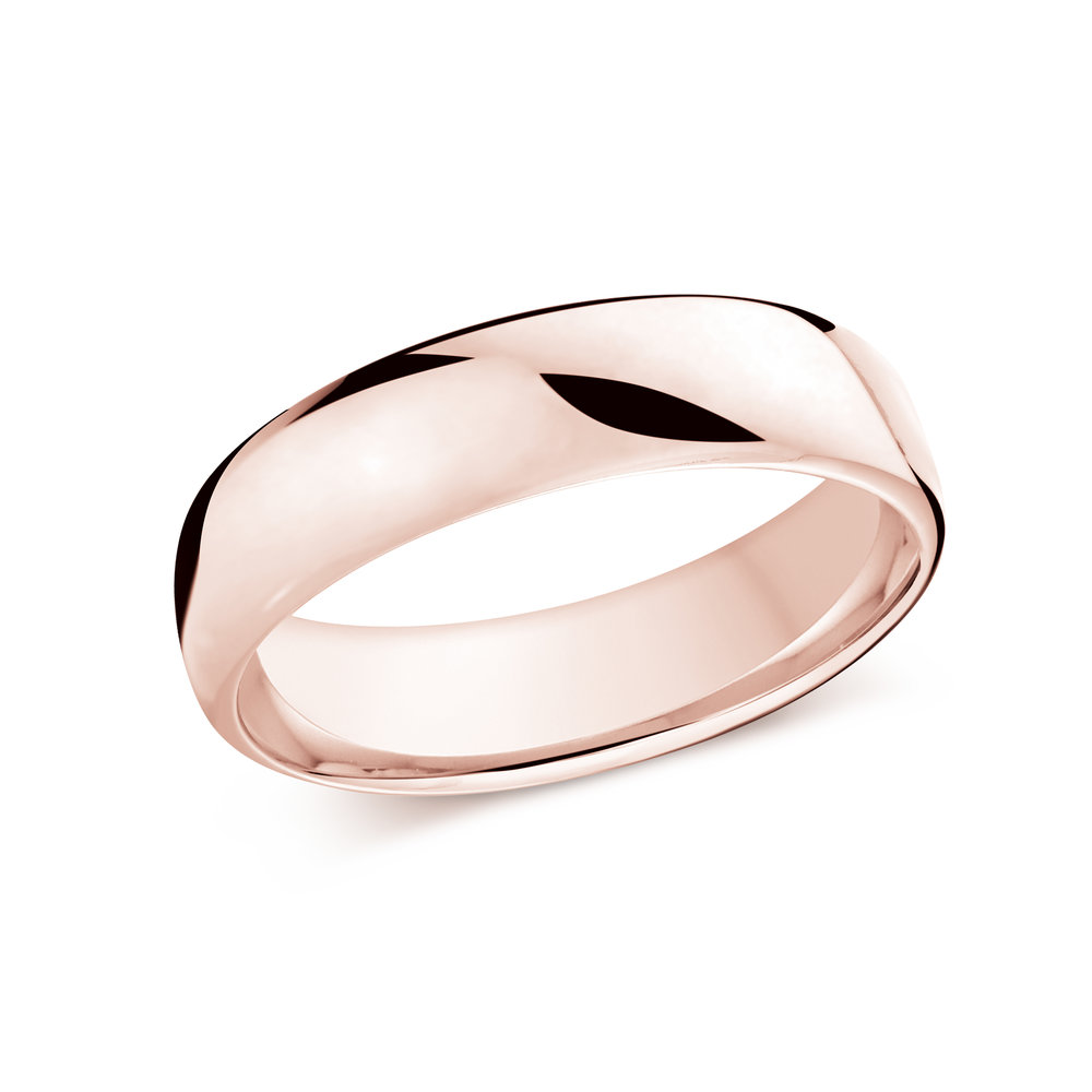Pink Gold Men's Ring Size 6mm (J-308-06PG)