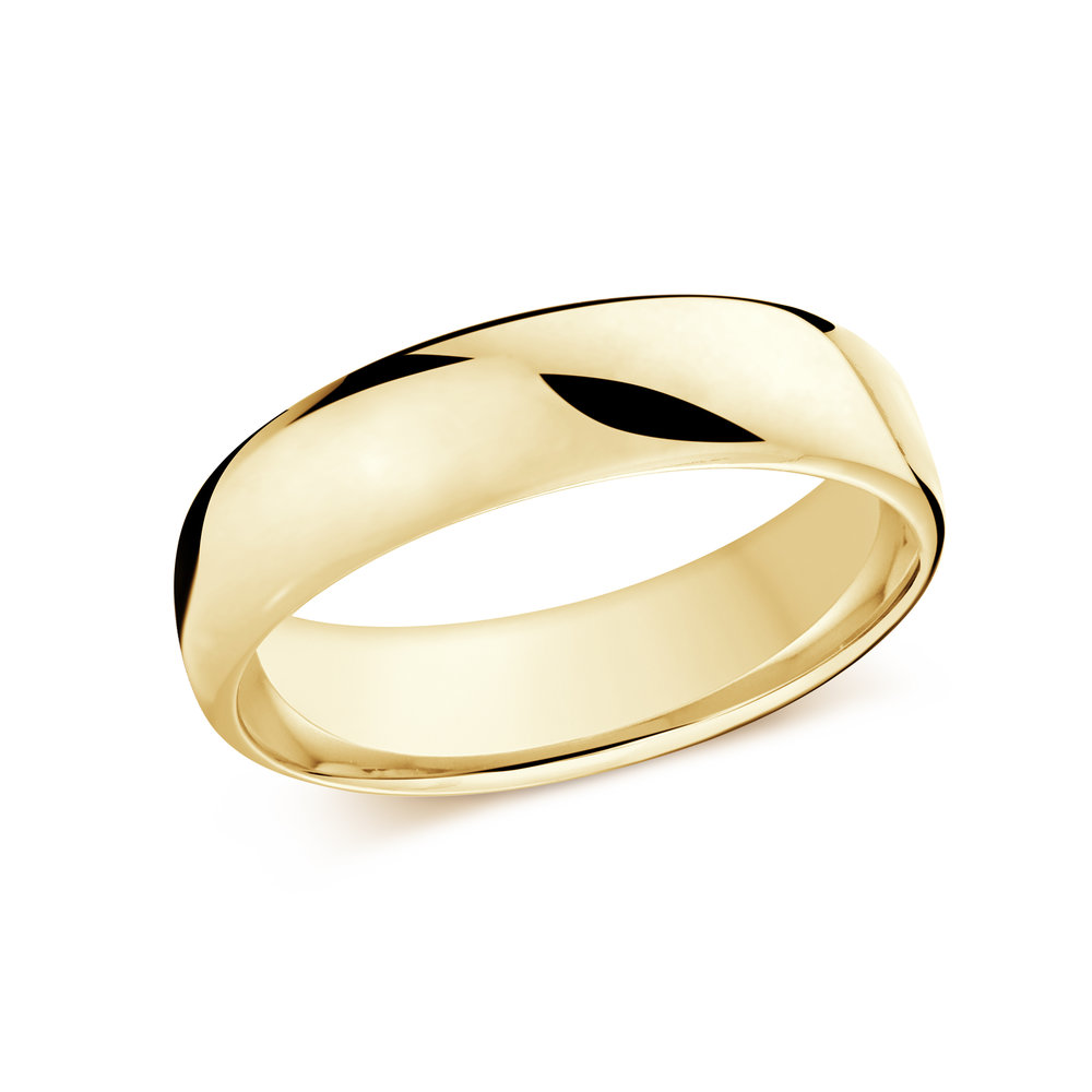 Yellow Gold Men's Ring Size 6mm (J-308-06YG)