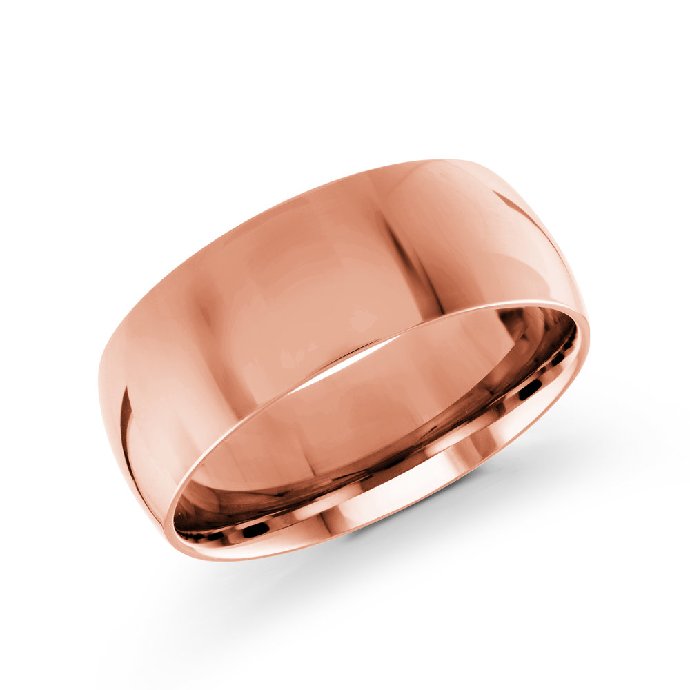Pink Gold Men's Ring Size 8mm (J-217-08PG)