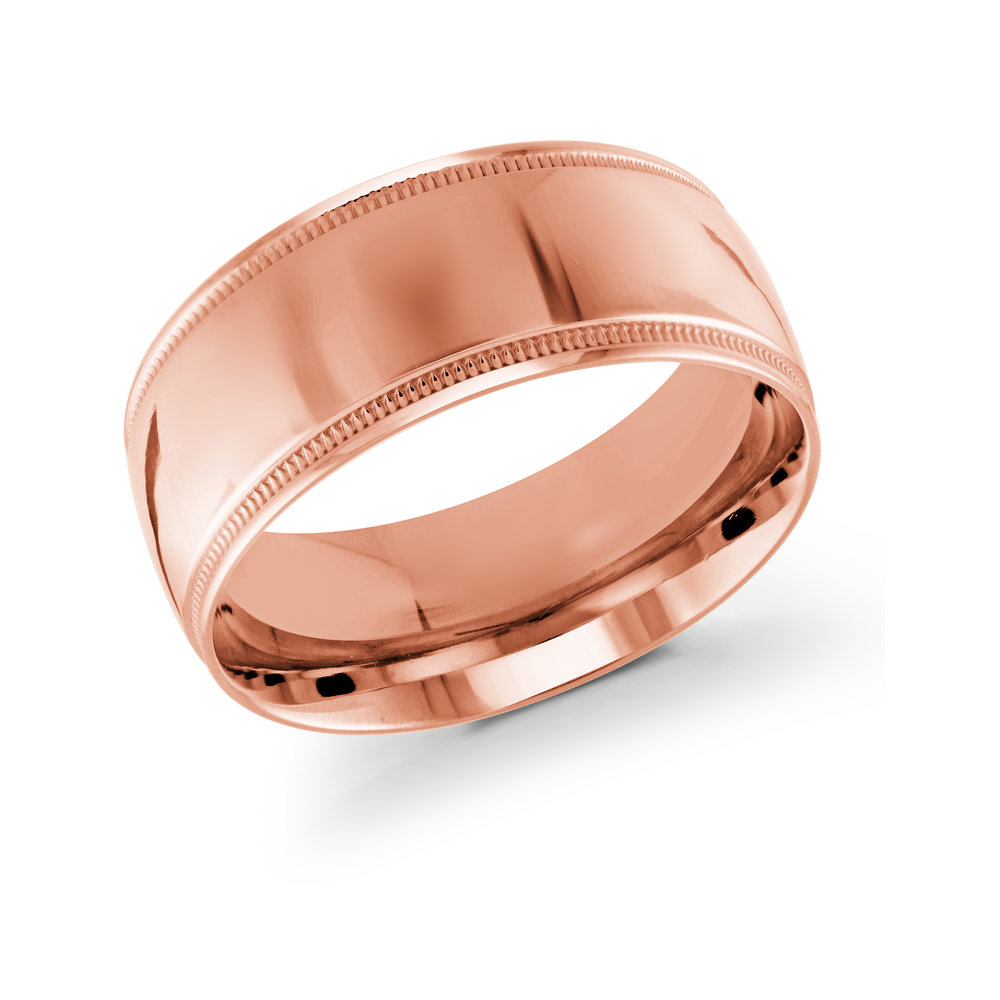 Pink Gold Men's Ring Size 10mm (J-209-10PG)
