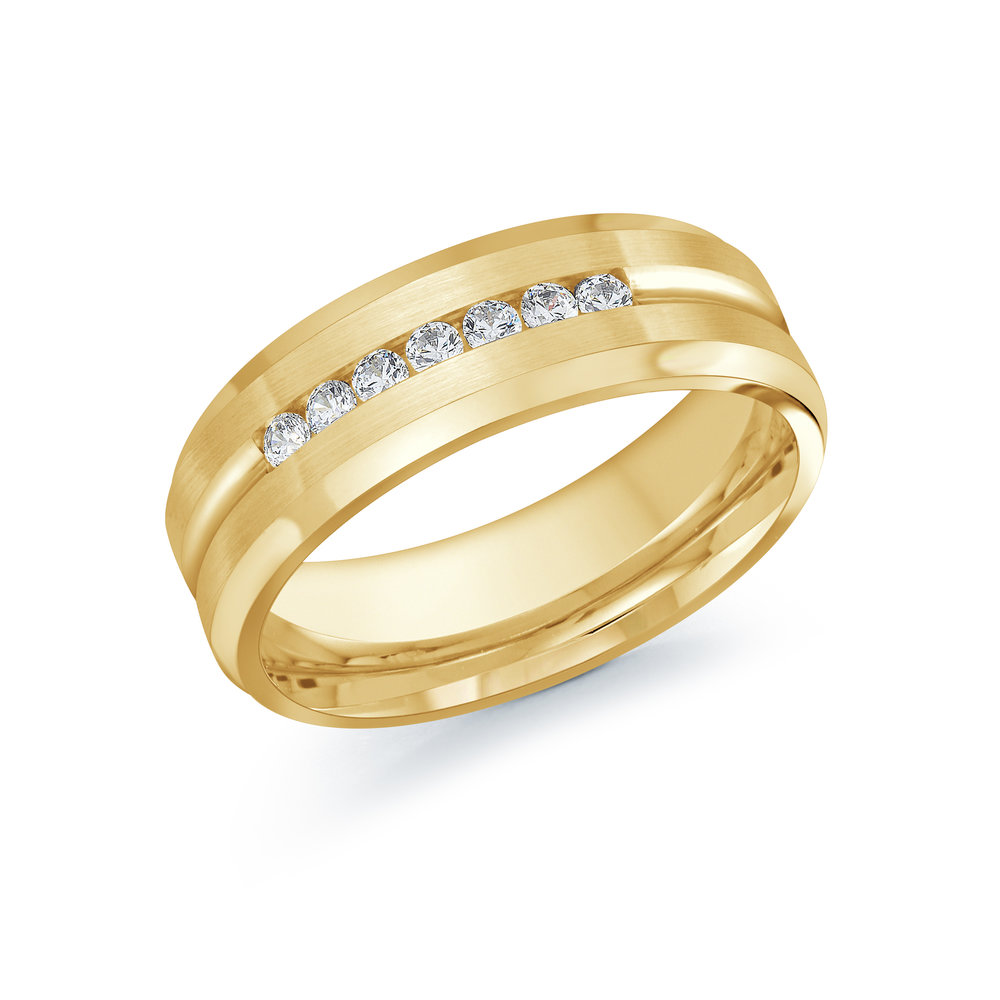 Yellow Gold Men's Ring Size 7mm (JMD-599-7Y25)