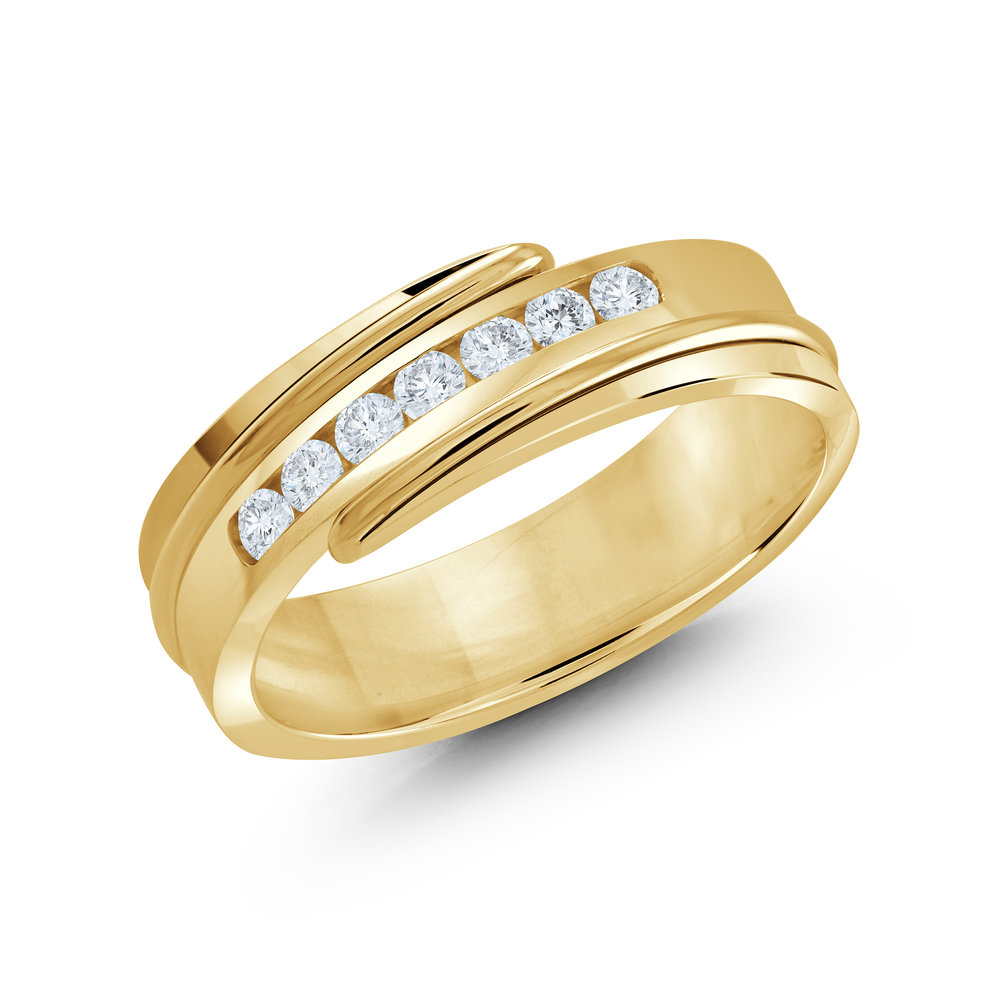 Yellow Gold Men's Ring Size 7mm (JMD-634-7Y25)