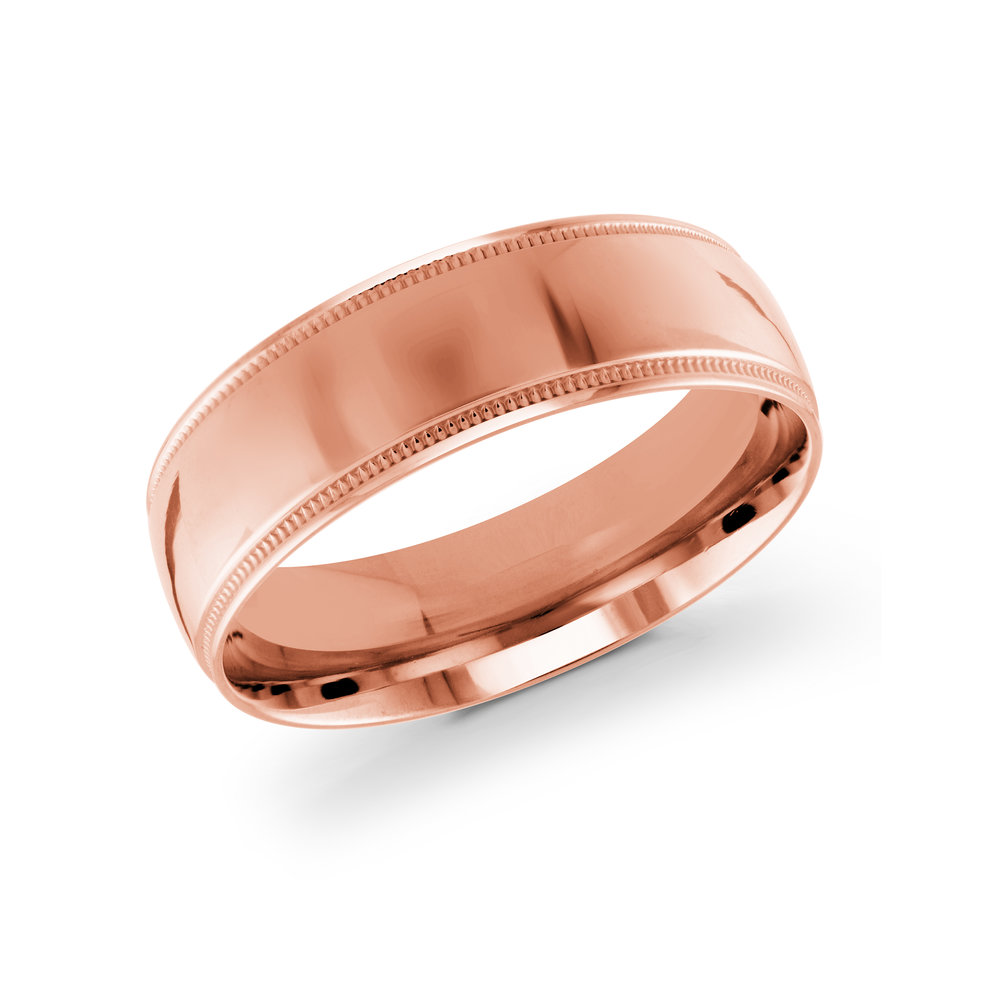 Pink Gold Men's Ring Size 7mm (J-209-07PG)