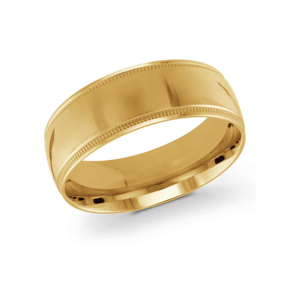 Yellow Gold Men's Ring Size 8mm (J-209-08YG)